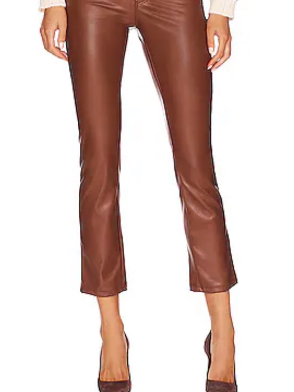 Mother Mid Rise Ankle Dazzler
Faux Leather - Friar Brown
Buttery soft